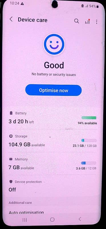 samsung Galaxy  s20 plus 5G     ram 12gb   -   room  128gb 4