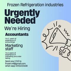 We are hiring the accountants and marketing staff