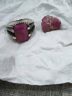 natural ruby /rough ruby /ruby ring