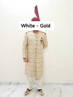 Groom Sherwani pair with sarwala package, kulla and khussa