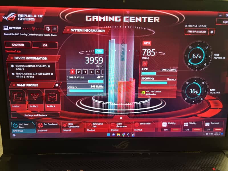 ASUS ROG Strix Scar 2 (GL703GM) power machine 11