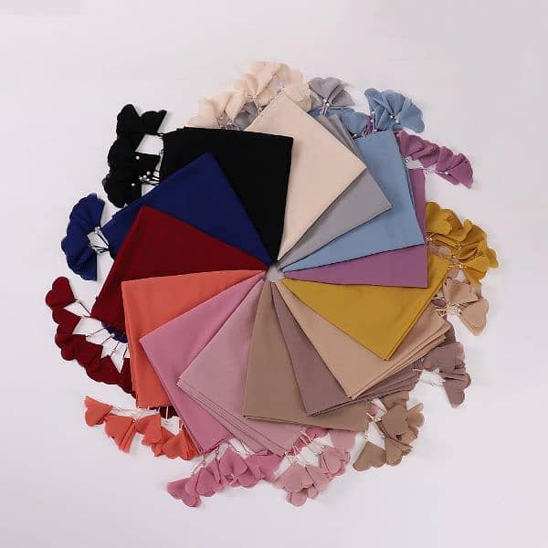 5 PCs chiffon plain hijab in vibrant colors 0