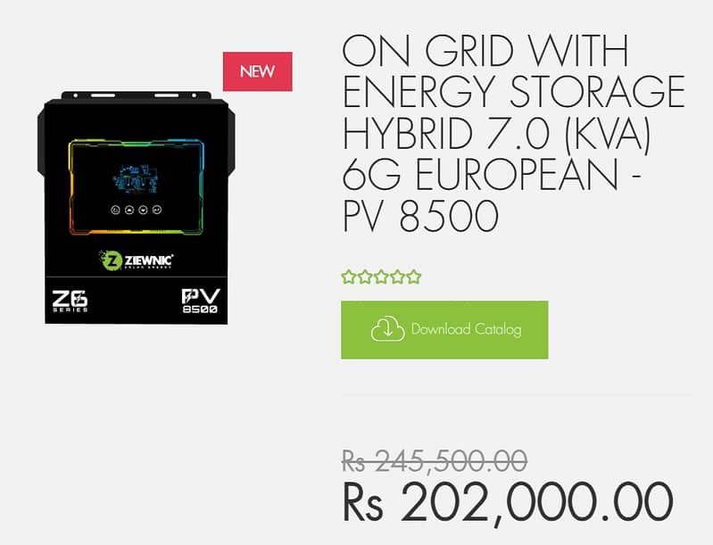 ON GRID WITH ENERGY STORAGE HYBRID 7.0 (KVA) 6G EUROPEAN - PV 8500 ZI 1