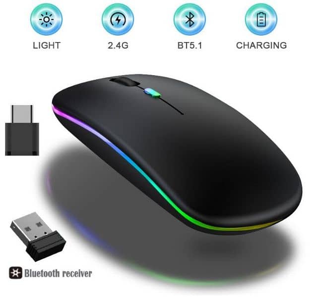 Computer, Laptops, LCD & Gaming Bluetooth RGB Mouse 4