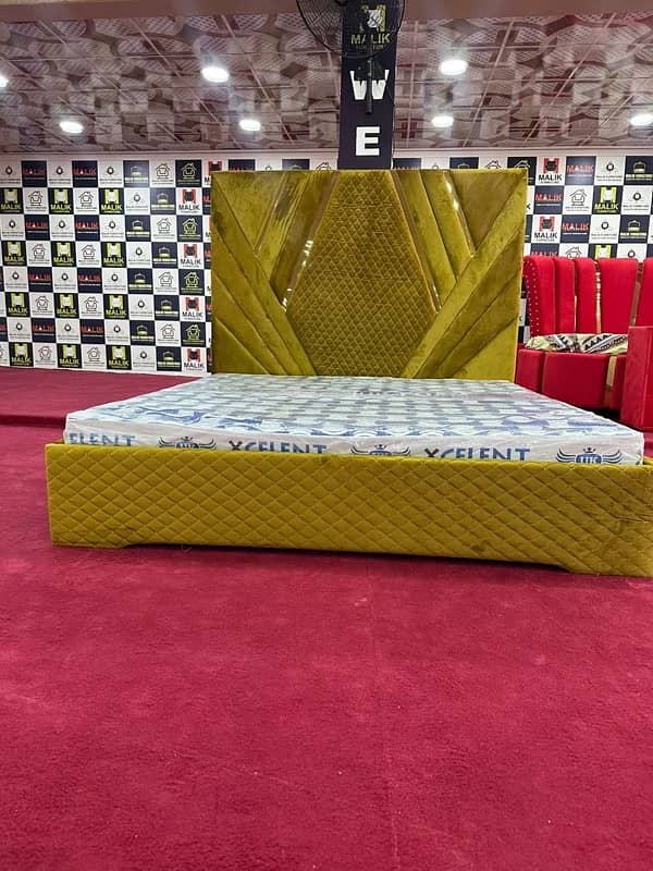 wooden bed/poshish bedset/king size bed/bed with side table 5