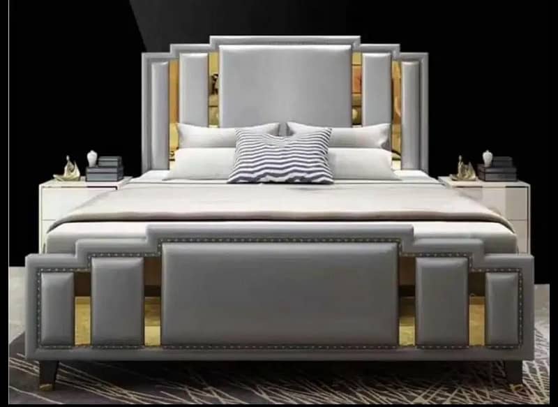 wooden bed/poshish bedset/king size bed/bed with side table 9