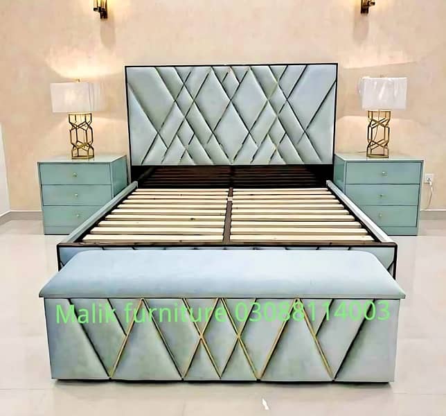 wooden bed/poshish bedset/king size bed/bed with side table 14