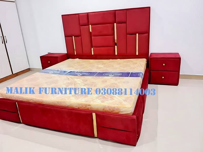 wooden bed/poshish bedset/king size bed/bed with side table 16