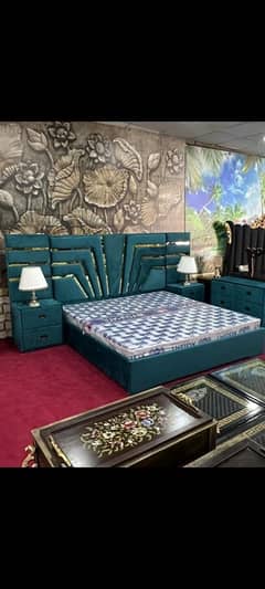 Double bed /side table/furniture/king size bed/wooden bed/dressing