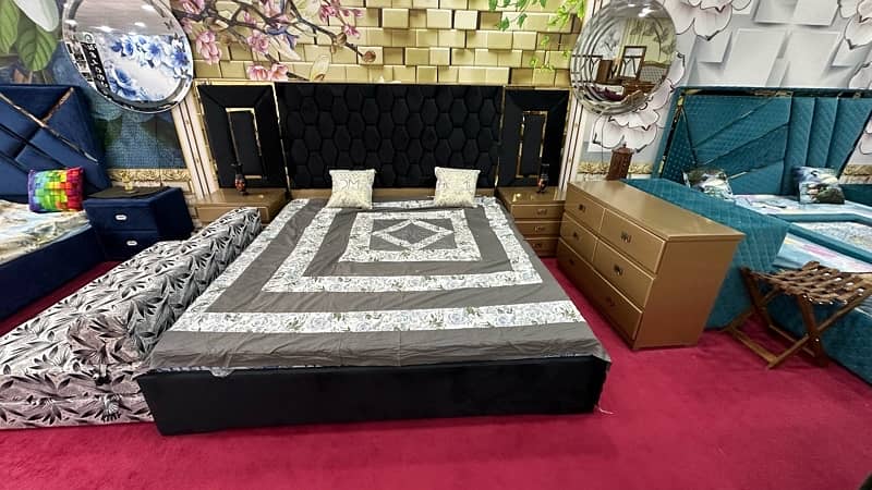 Double bed /side table/furniture/king size bed/wooden bed/dressing 15