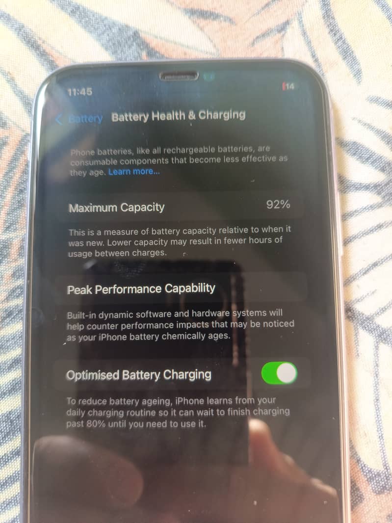 I phone 11 PTA APPROVED  256 gb 10 by 10 battery health 92 air pack 2