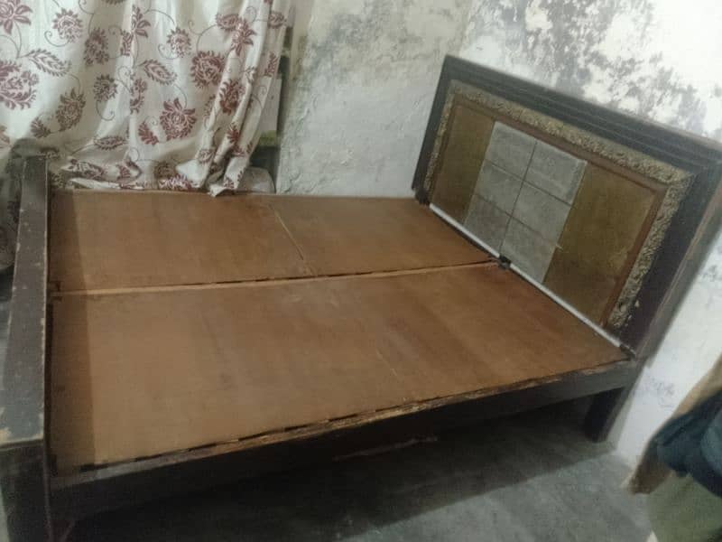 wooden double bed 1