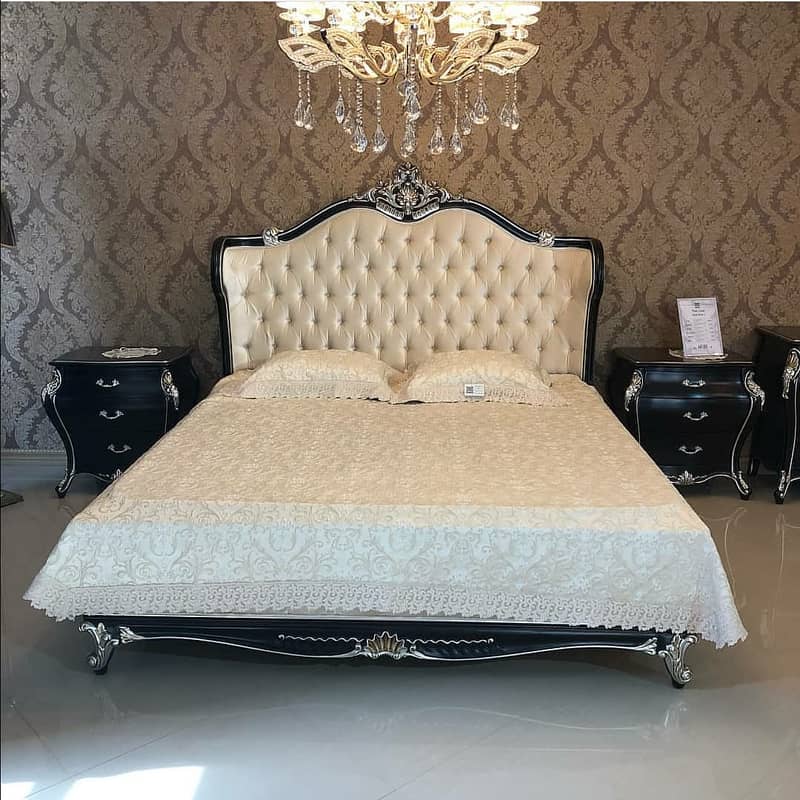 King Size Bed - Double Bed - Chinioti Bedset - Bed Dressing Side Table 13