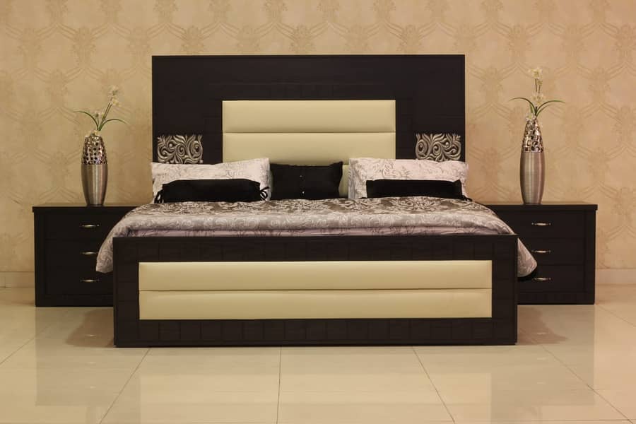 King Size Bed - Double Bed - Chinioti Bedset - Bed Dressing Side Table 15