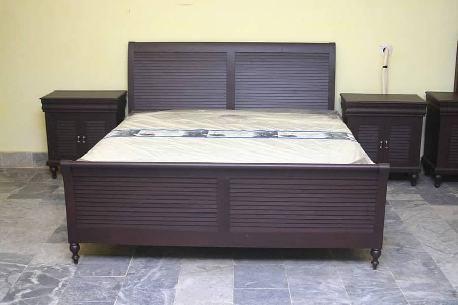 King Size Bed - Double Bed - Chinioti Bedset - Bed Dressing Side Table 15