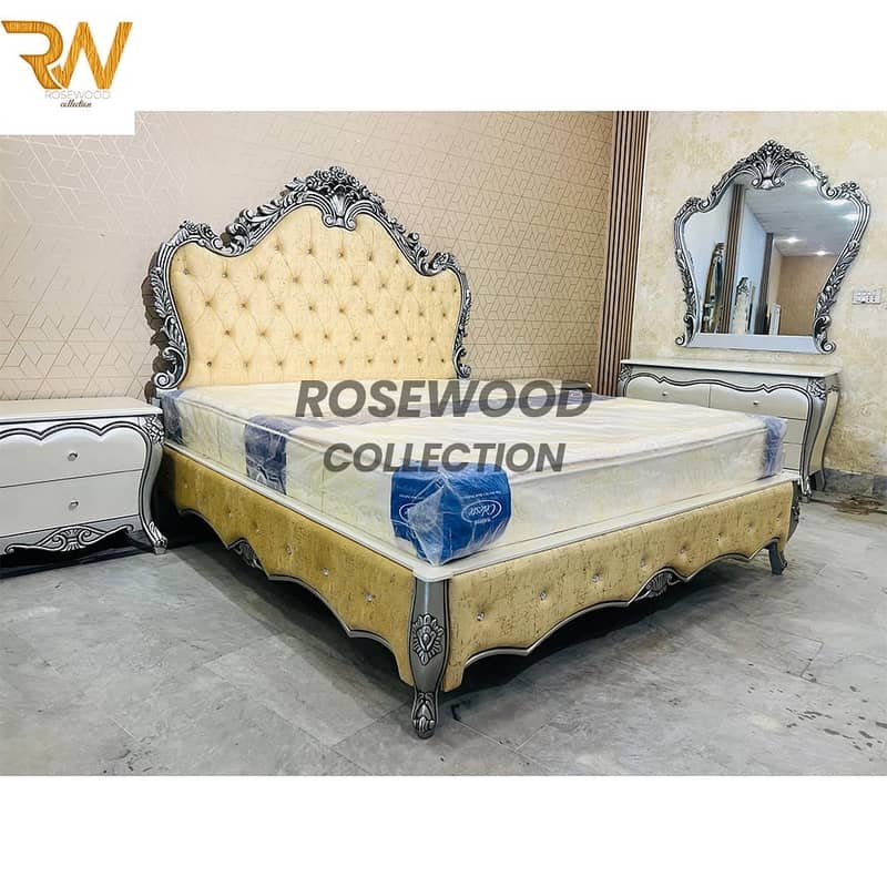 Double Bed - king size bed - Side Table - Bed Dressing - Chinioti Bed 0