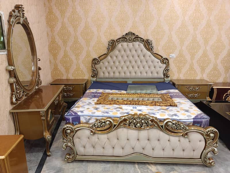 King Size Bed Set - Double Bed - Poshish Bed - Bed Dressing Side Table 4