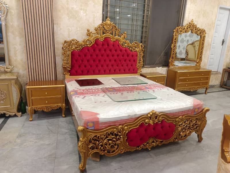 King Size Bed Set - Double Bed - Poshish Bed - Bed Dressing Side Table 5