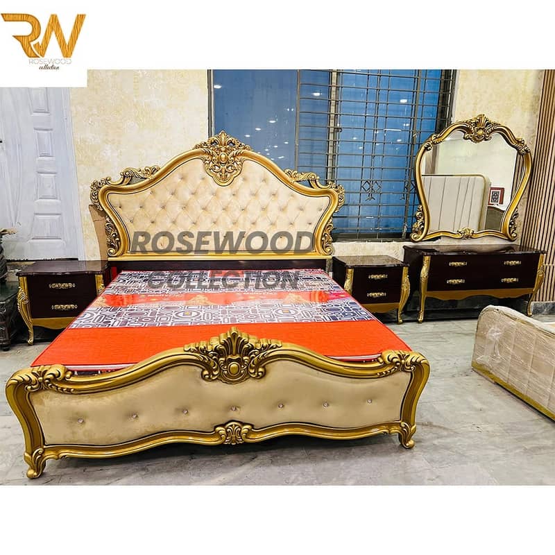 King Size Bed Set - Double Bed - Poshish Bed - Bed Dressing Side Table 6