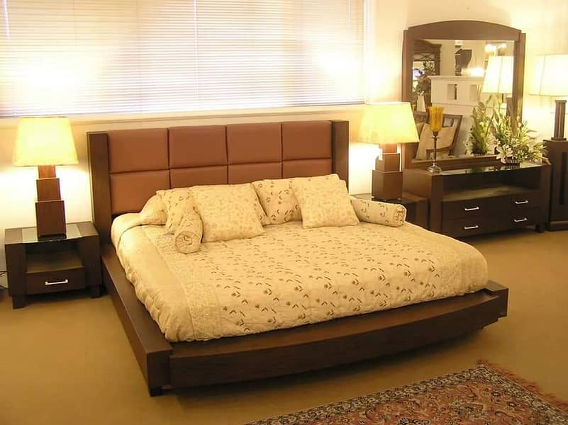 King Size Bed Set - Double Bed - Poshish Bed - Bed Dressing Side Table 12