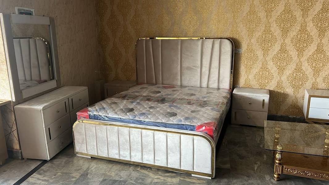 King Size Bed Set - Double Bed - Poshish Bed - Bed Dressing Side Table 14