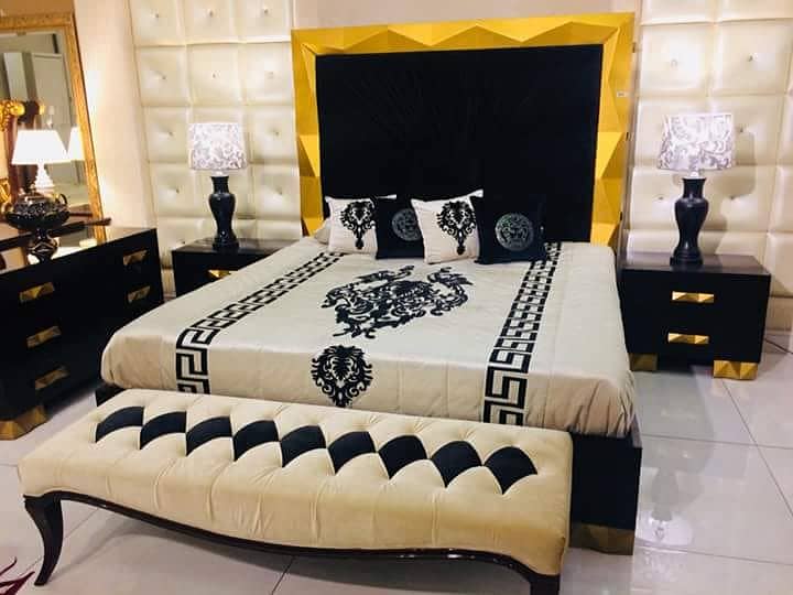 King Size Bed Set - Double Bed - Poshish Bed - Bed Dressing Side Table 18