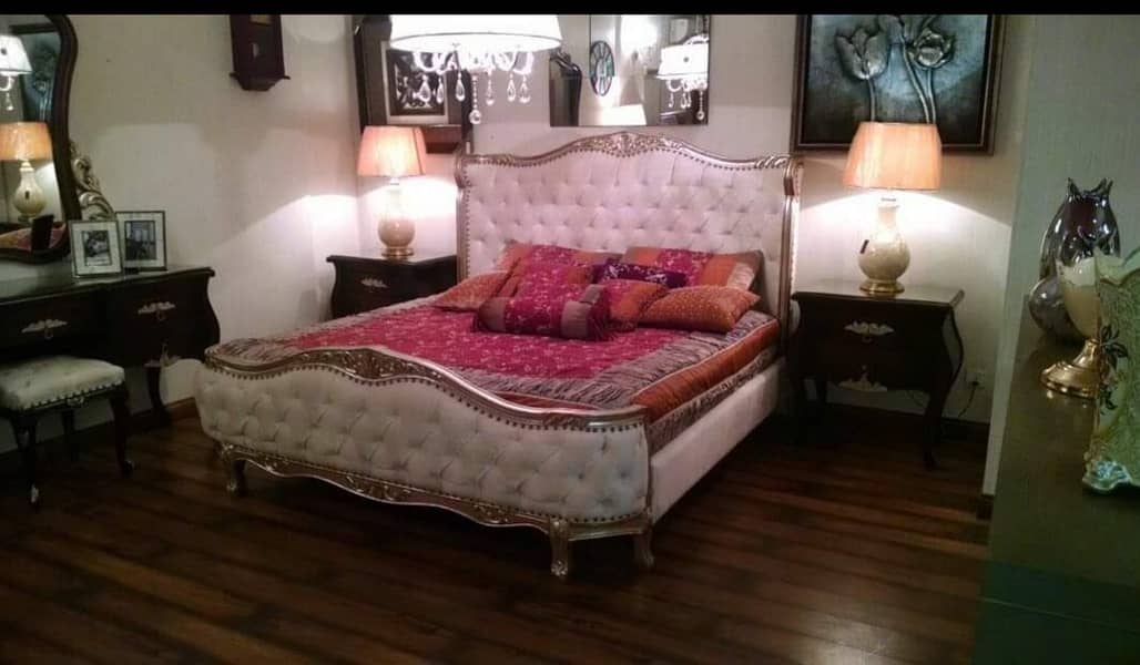 King Size Bed Set - Double Bed - Poshish Bed - Bed Dressing Side Table 11