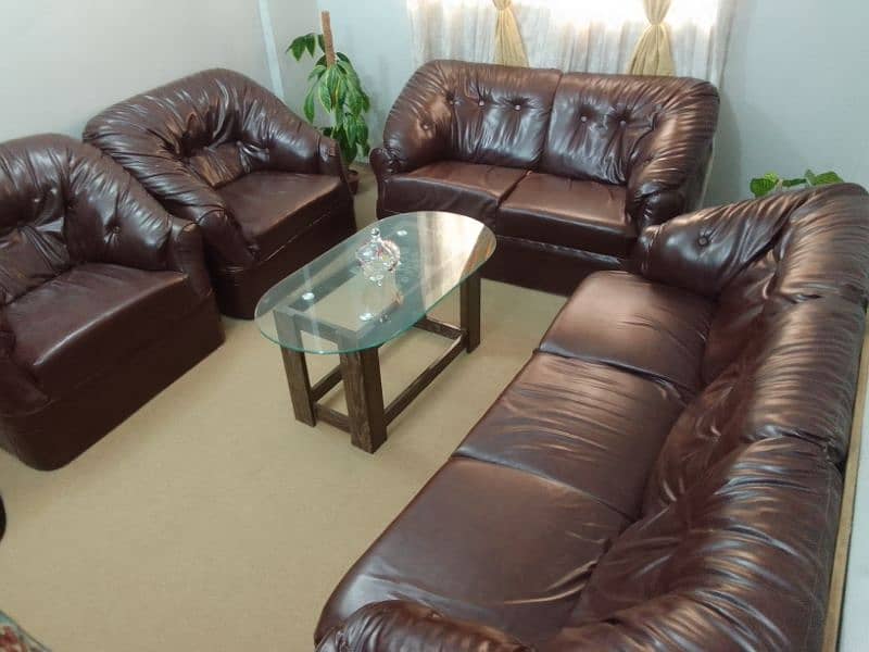 7 Seater leather sofa set 0