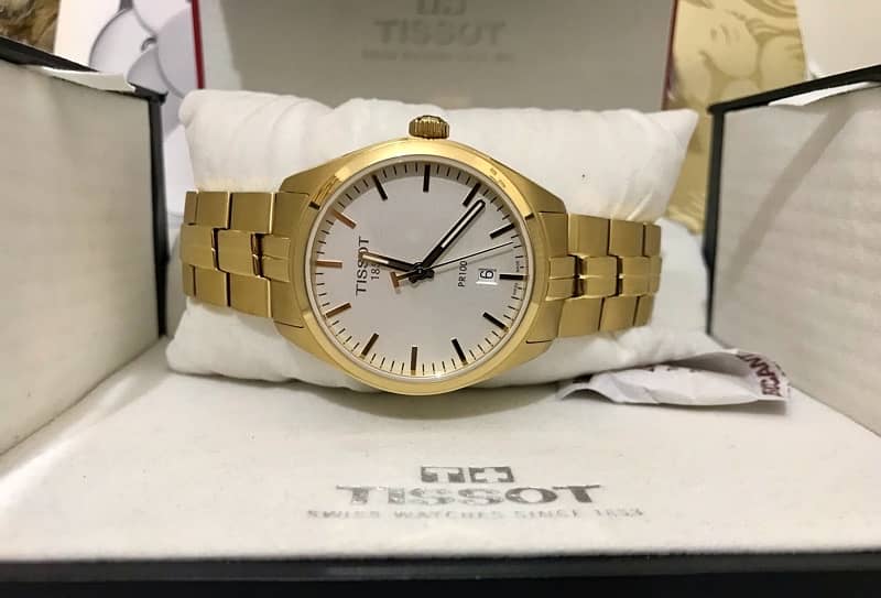 TISSOT-SWISS MADE-GOLD TONE-NEW ORIGINAL WATCH-WITH BOX & ACCESSORIES 0