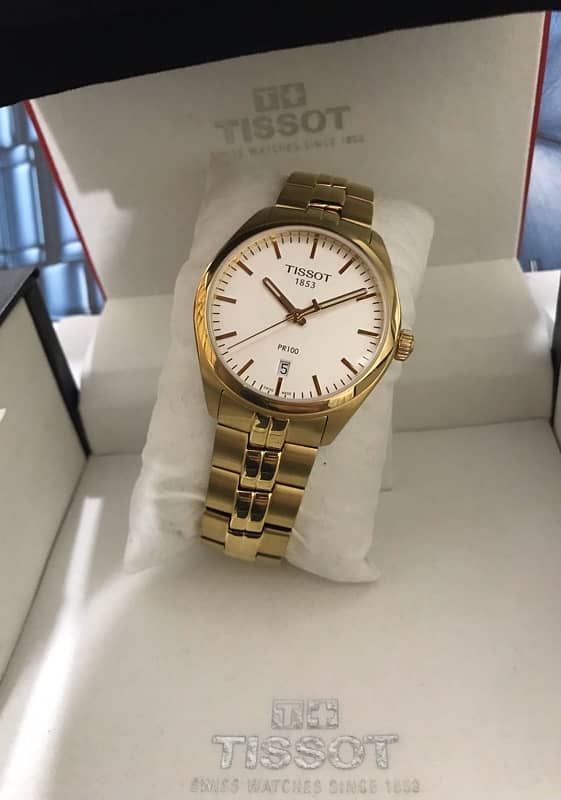 TISSOT-SWISS MADE-GOLD TONE-NEW ORIGINAL WATCH-WITH BOX & ACCESSORIES 4