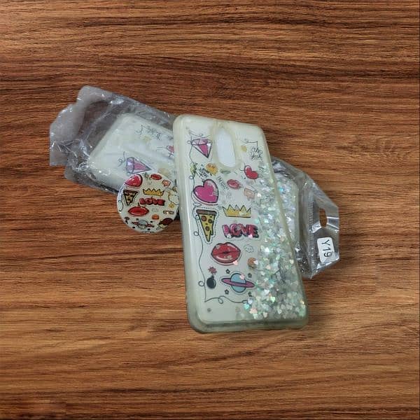 Liquid glitter phone case with a phone holder free 2