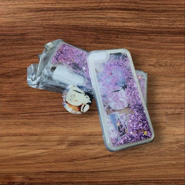 Liquid glitter phone case with a phone holder free 3