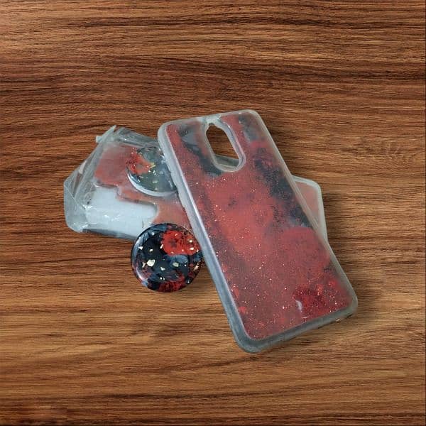 Liquid glitter phone case with a phone holder free 4