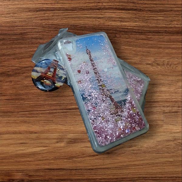 Liquid glitter phone case with a phone holder free 5