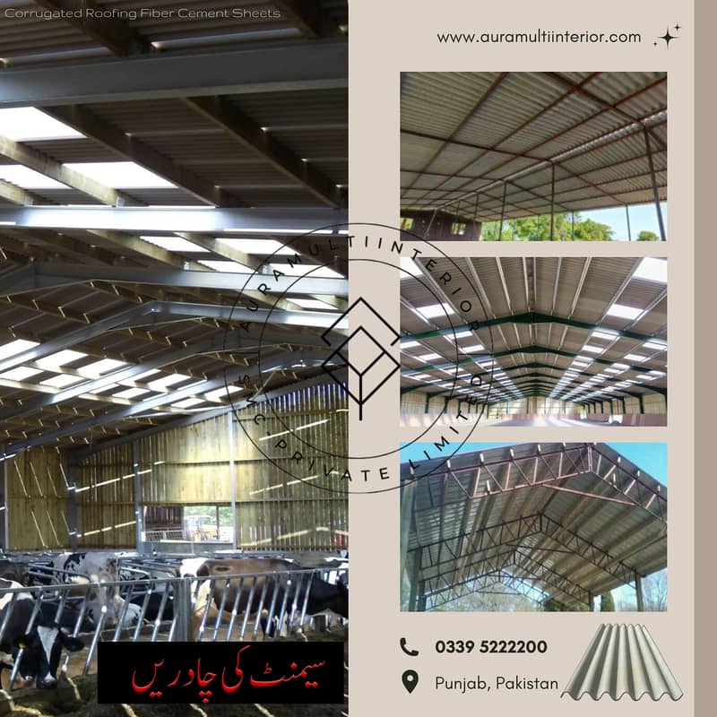 CEMENT FIBER CORRUGATED ROOFING SHEET/DAIRYFARM/FACTORIES/OUTDOORSHED 2