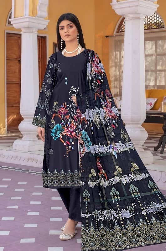 digital print Lawn suit -3 pcs 1