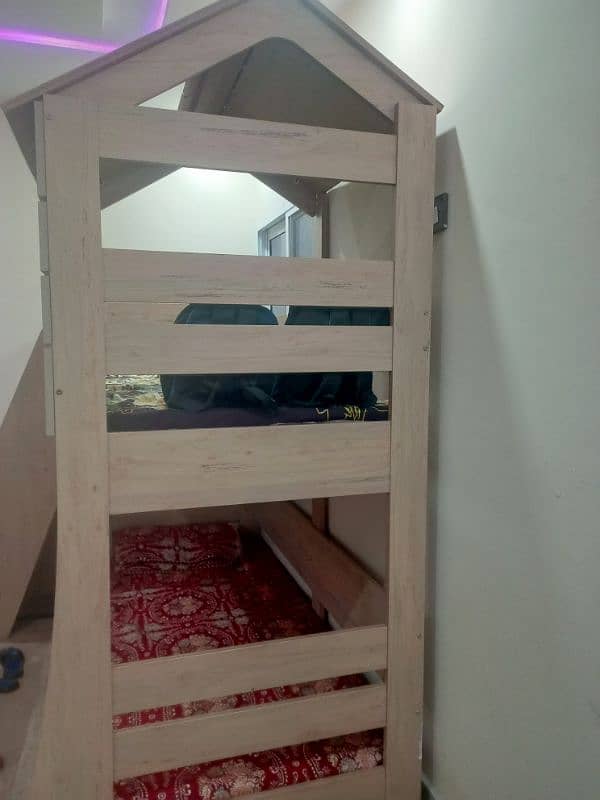 kids wooden bunk bed 2