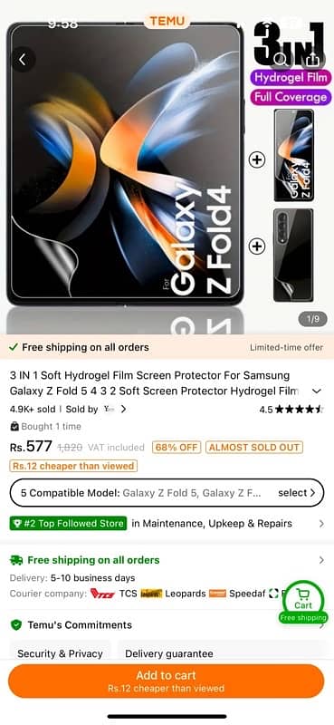 Samsung Zfold 4 256GB | PTA Approved 10