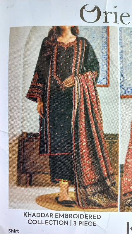 orient khaddar unstitched 3 piece for sale 1