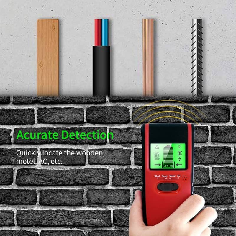 New Center Finder Wall Detector Scanner Wood Studs, Voltage & Metails 3