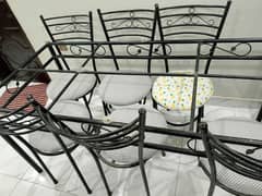 6 seater iron dinning table without glass