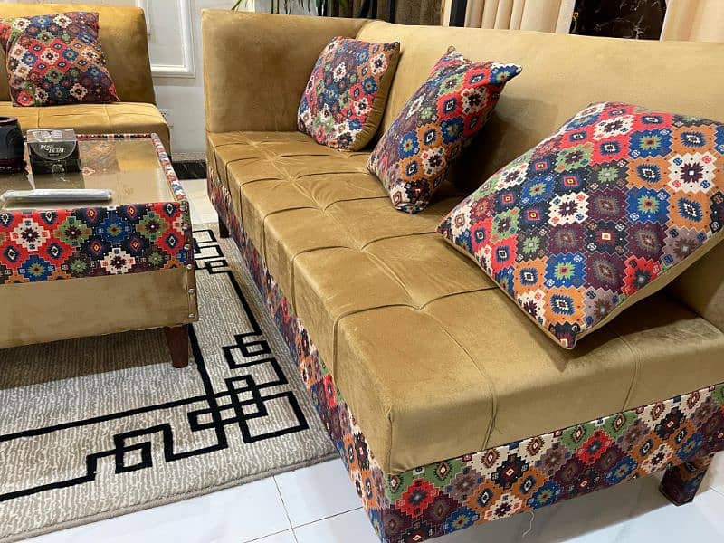 L shape sofa set with centre table 1