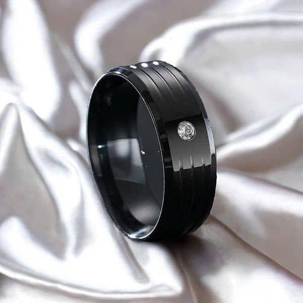 Elegant black zircon charm ring 1