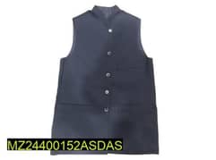 1 pc men's stitched cotton plan waist coat