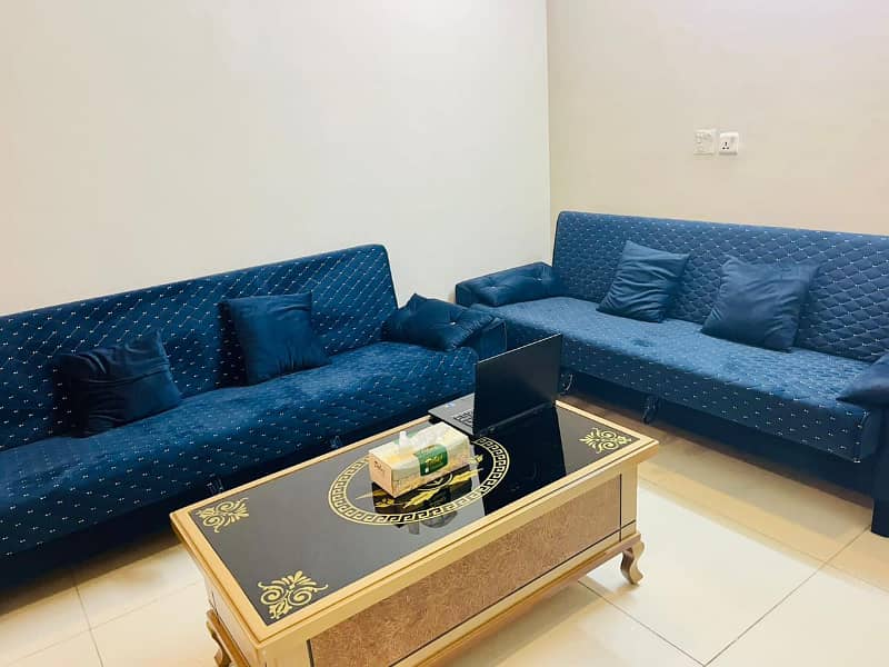 One bed room furnished falt available in civic center 0