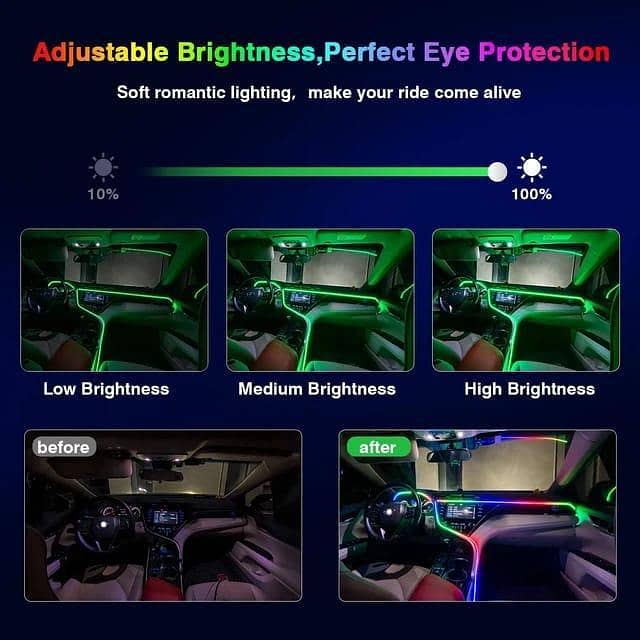 Multi-Color LED Strip Light for Car Interior 5