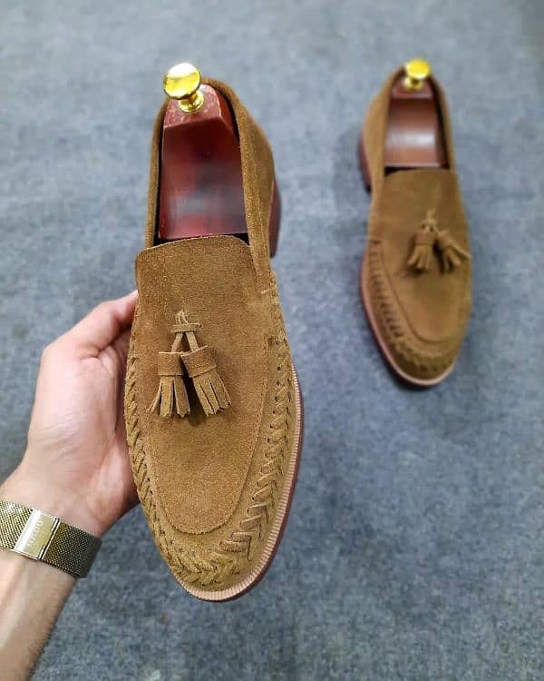 Suede Tussel Loafers For Men 0