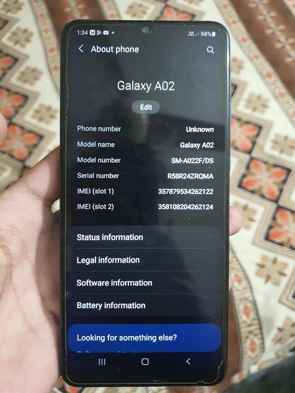 samsung A02 4 GB ram 64 GB Rom 4