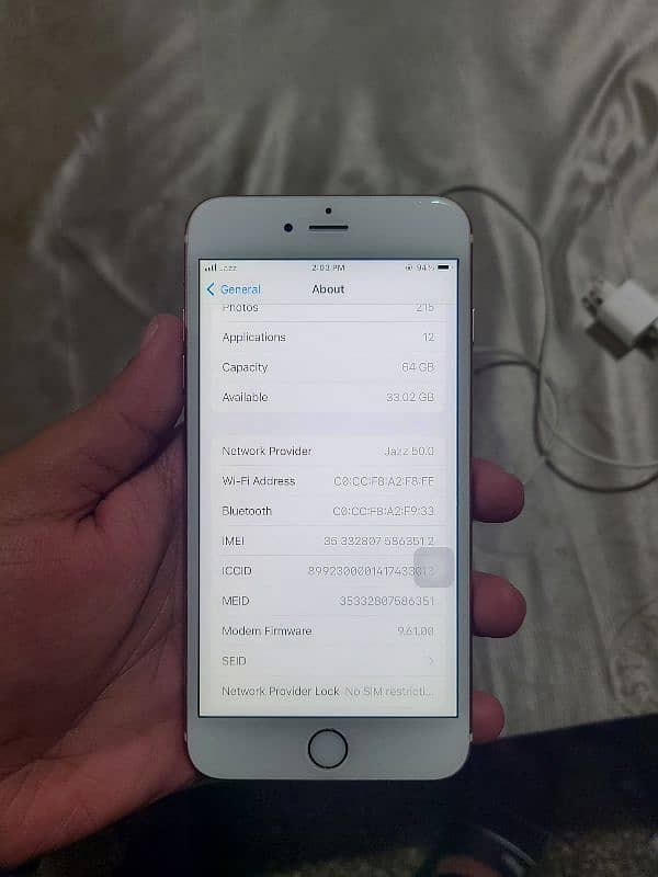 Iphone 6s plus 64 GB PTA 3