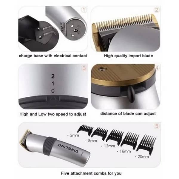 Dingling RF-609 Electric Hair Clipper Hairdressing Trimmer Rechargeabl 4